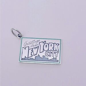 Tiffany & Co charms Sterling Silver & Blue Ensmel New York NYC Postcard Charm